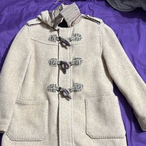 Fendi Beige Coat with Monogram Lining